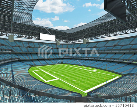 American football Stadium with sky blue seats American football Stadium with sky blue seats 35710418
