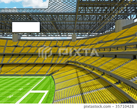 Modern American football Stadium with yellow seats 35710428