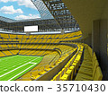 Modern American football Stadium with yellow seats 35710430