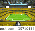 Modern American football Stadium with yellow seats 35710434