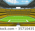 Modern American football Stadium with yellow seats 35710435