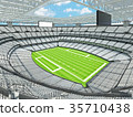 Modern American football Stadium with white seats 35710438