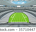 Modern American football Stadium with white seats 35710447