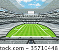 Modern American football Stadium with white seats 35710448