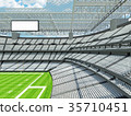 Modern American football Stadium with white seats 35710451