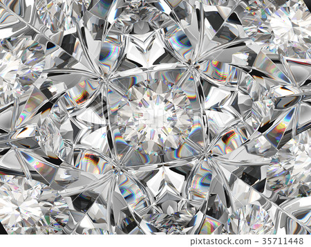Gemstone macro closeup with kaleidoscope effect 35711448