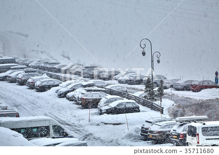 Winter snowy parking 35711680