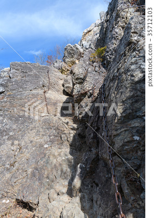 在Ryokamisan峰頂下方的鏈條地面 35712103