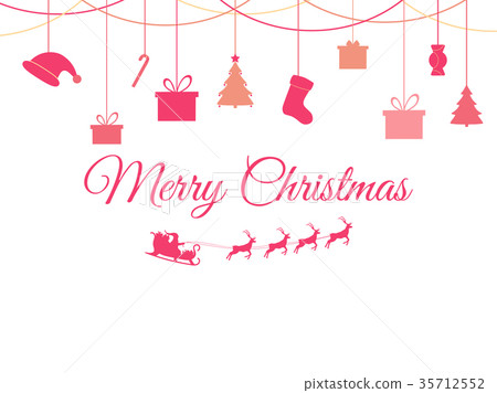 Hanging Christmas toys on a white background 35712552