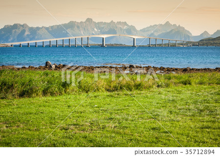 bridge on the river in Norway 35712894