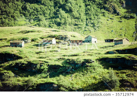 Traditional norway houses in the mountains Traditional norway houses in the mountains 35712974