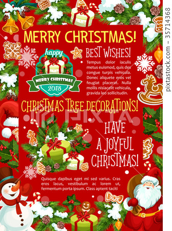 Merry Christmas decoration vector greeting card Merry Christmas decoration vector greeting card 35714368