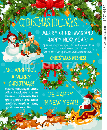 Merry Christmas holiday vector greeting card Merry Christmas holiday vector greeting card 35714473