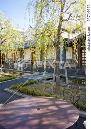 Storehouse, water channel, willow and table Storehouse, water channel, willow and table 35714673