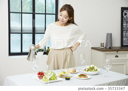 少婦，生活，桌設置 35715347