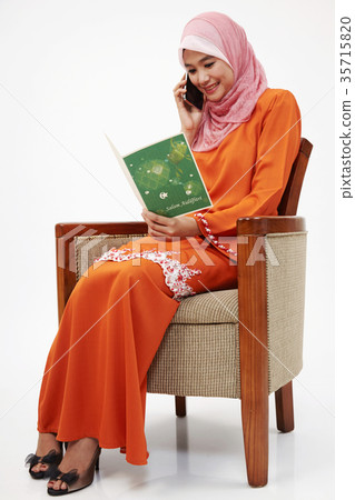 malay girl with tudung on the line 35715820