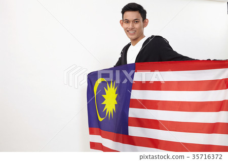 malaysian holding flag malaysian holding flag 35716372