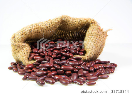 Red bean isolated on white background Red bean isolated on white background 35718544