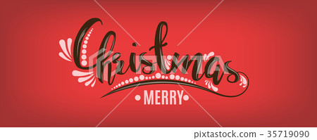 Merry Christmas vector text Lettering design card 35719090