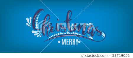 Merry Christmas vector text Lettering design card 35719091