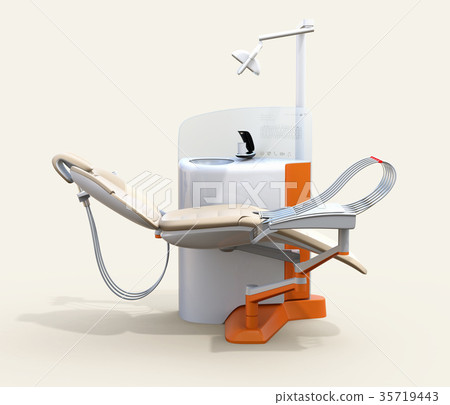 Side image of dental unit. Patient dentition information is displayed on the partition 35719443