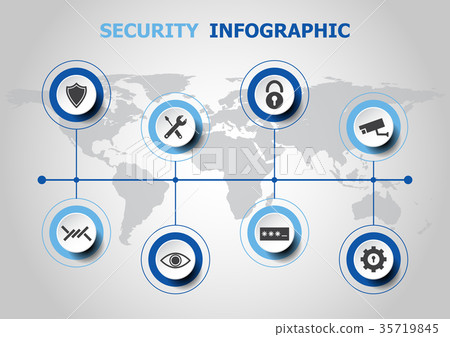 Infographic design with security icons 35719845