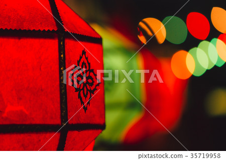 Colorful Paper Lamp Traditional of Thai Yee Peng Colorful Paper Lamp Traditional of Thai Yee Peng 35719958