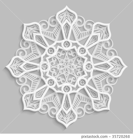 Lace 3D mandala,  round symmetrical pattern 35720268