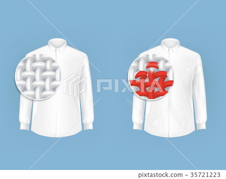 Set of vector illustrations of white shirts with 35721223