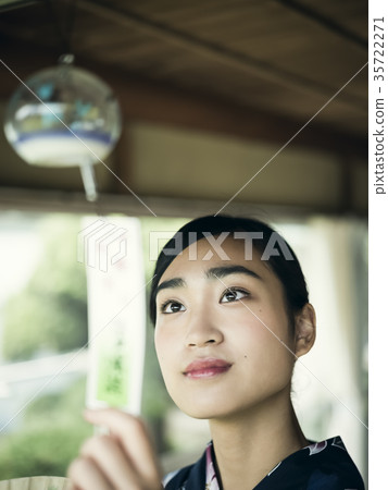 A woman in a yukata A woman in a yukata 35722271