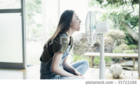 Woman relaxing at home Woman relaxing at home 35722288