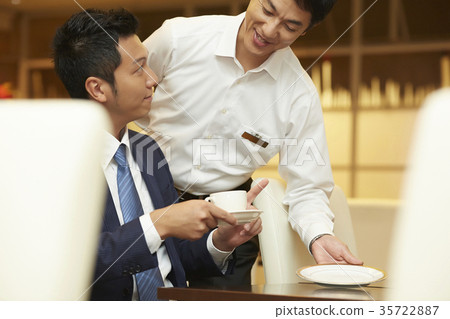 Men working in a hotel Restaurant Men working in a hotel Restaurant 35722887