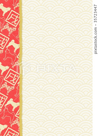 新年新年紅日本紙 35723447