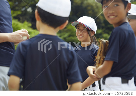 Boy baseball team practice 35723598