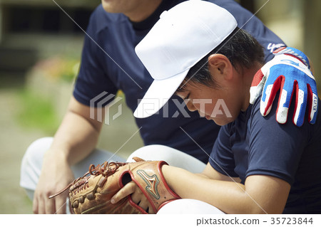 Boy baseball practice director and boy 35723844