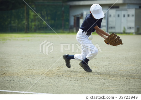Boy baseball game boy catching ball 35723949