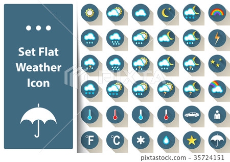 Set weather icon cloud, sun, rain, star 35724151