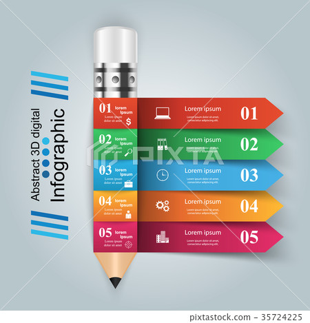 Business Infographics. Pencil icon. 35724225