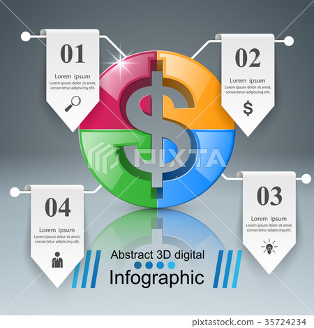 3D infographic design. Dollar icon. - Stock Illustration [35724234] - PIXTA