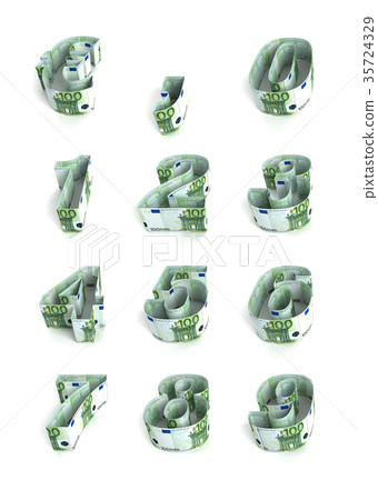 數字由歐洲鈔票做成 35724329