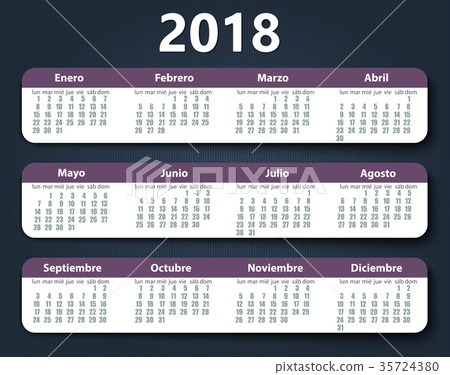 Calendar 2018 year vector design template in 35724380