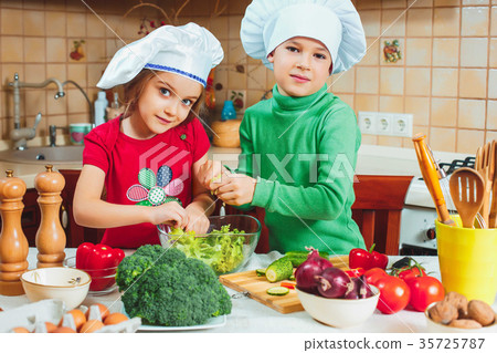 happy family funny kids are preparing the a fresh happy family funny kids are preparing the a fresh 35725787