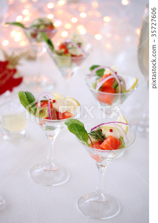 Cocktail Salad Salmon Avocado Cream Cheese 35727606