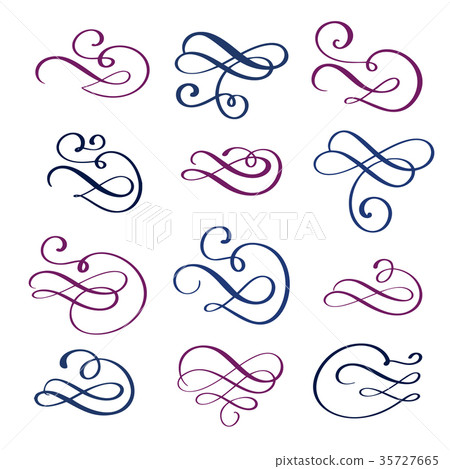 Vector set of calligraphic design elements and 35727665