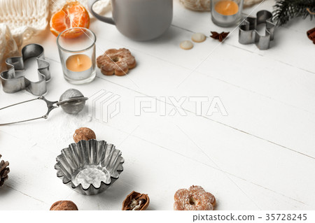 Homemade bakery making, gingerbread cookies in 35728245