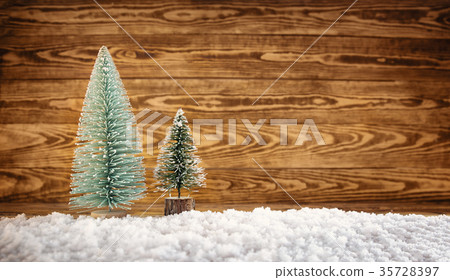 Old wooden planks with christmas decoration Old wooden planks with christmas decoration 35728397