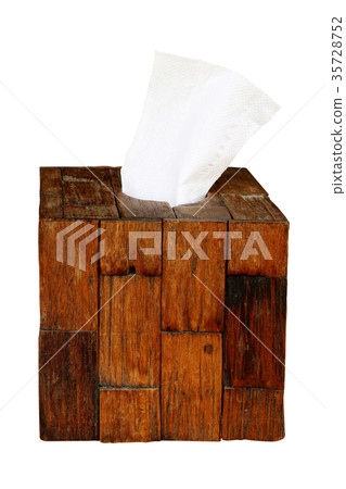 vintage napkin box isolated on white background vintage napkin box isolated on white background 35728752