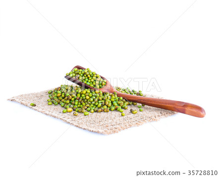 Mung beans isolated on white background. 35728810