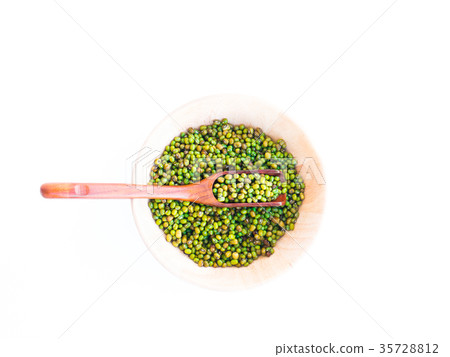 Mung beans isolated on white background. 35728812