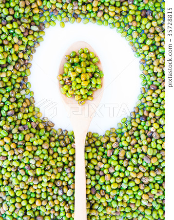 Mung beans on white background. 35728815